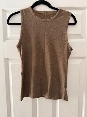 American Eagle Outfitters Ribbed Tank Top - Taupe Brown